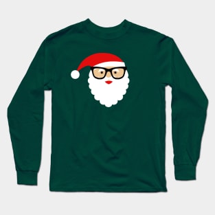 Nerd/Hipster Santa Long Sleeve T-Shirt